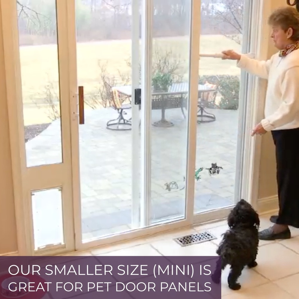 SMALL Sliding Glass Door Lock w/ Pet Door, Sliding Window lock, Security bar